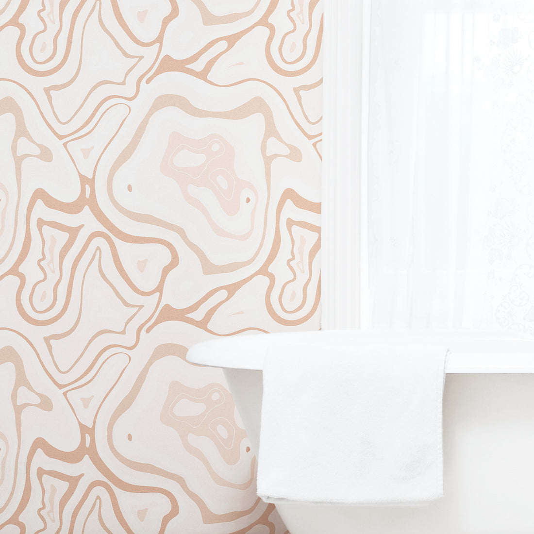 light coral inspired coastal style removable wallpaper
