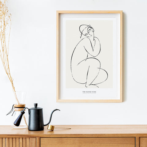 La Stampa d'Arte "Nudo Seduto" Poster