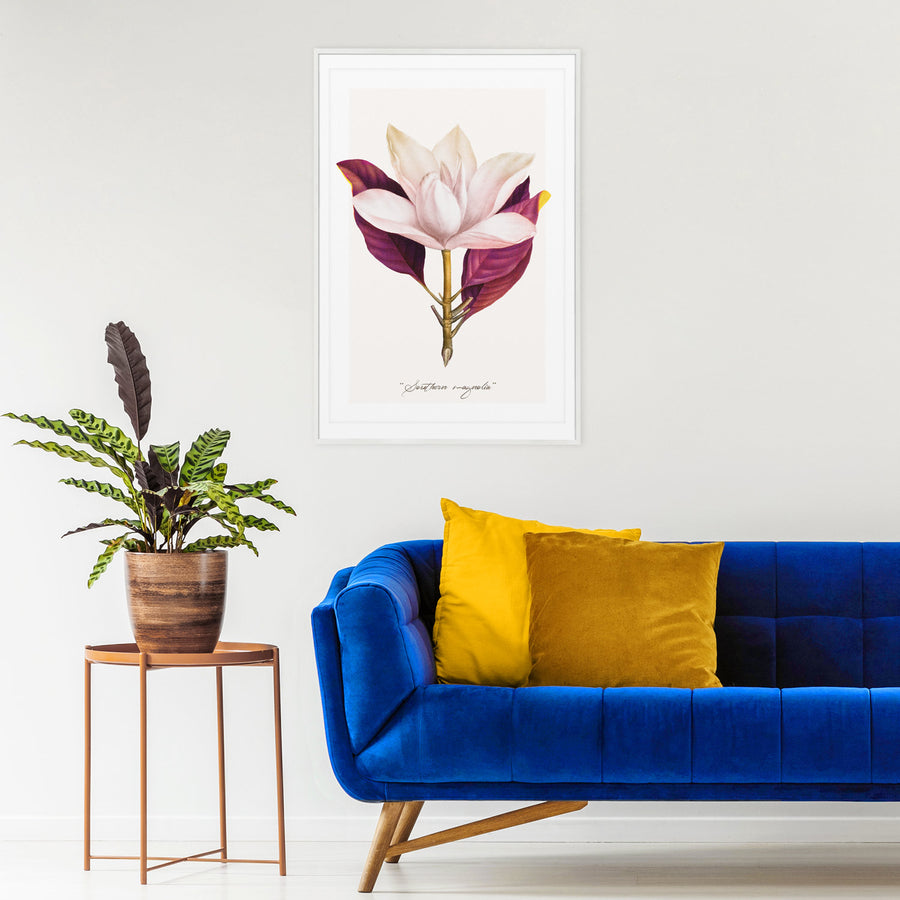 Wall decor with Magnolia flower print