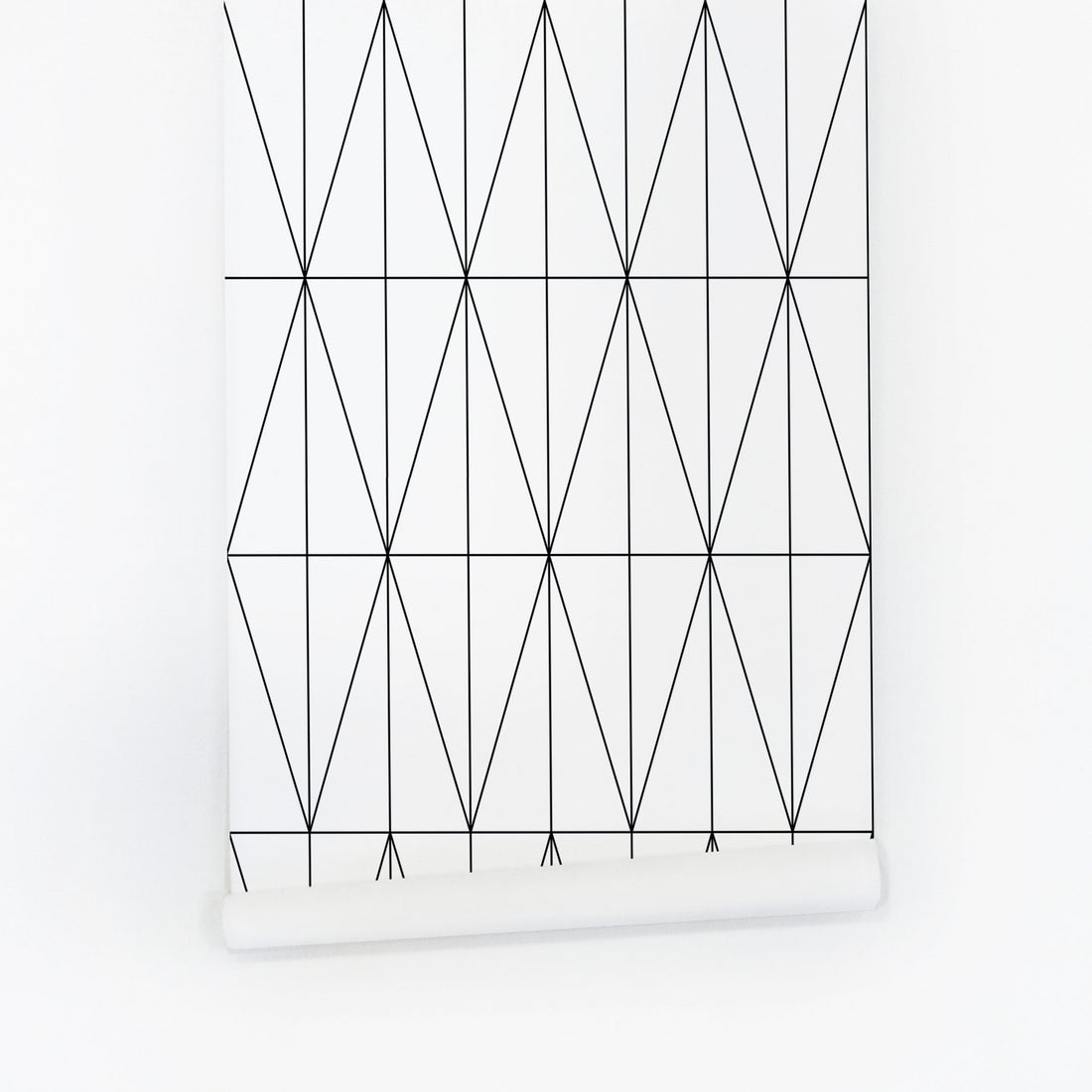 minimalistic geometric lines print peel and stick wallpaper in black and white