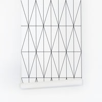 black and white simple lines removable wallpaper design