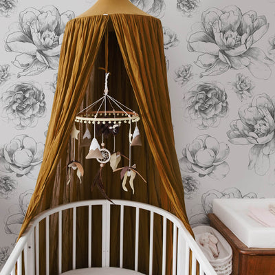 Vintage peonies wallpaper for kids room