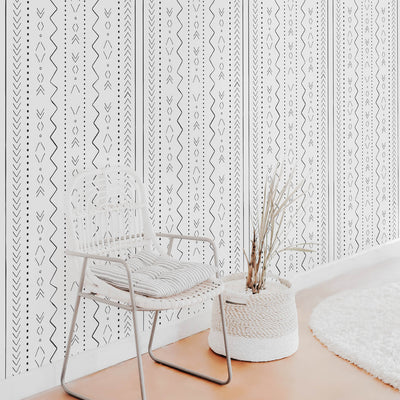 Minimal boho aztec wallpaper for kids room