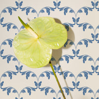blue damask inspired decorative wallpaper for vintage homes