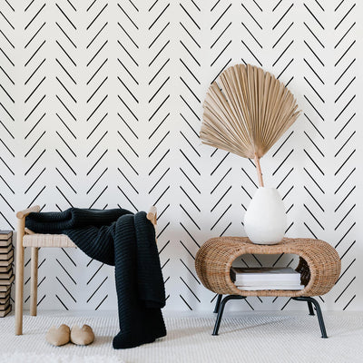 Modern delicate herringbone wallpaper