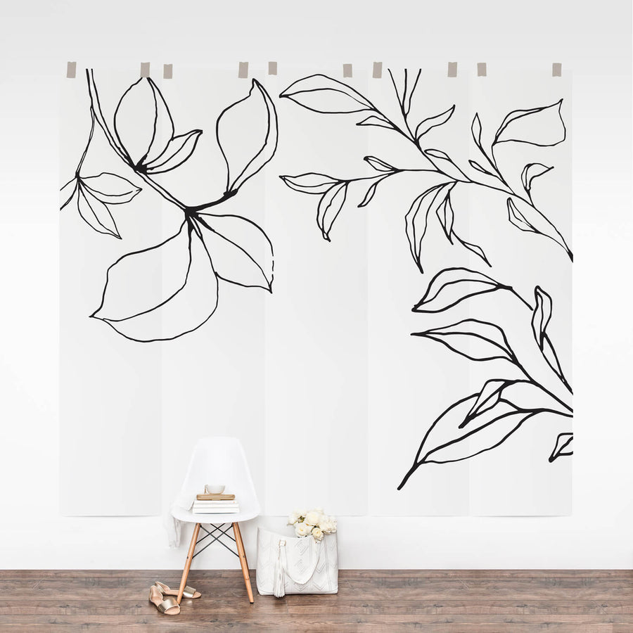 Boho floral design wall mural wallpaper