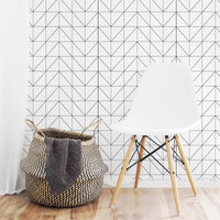minimalistic style wallpaper with geometric chevron pattern in black and white