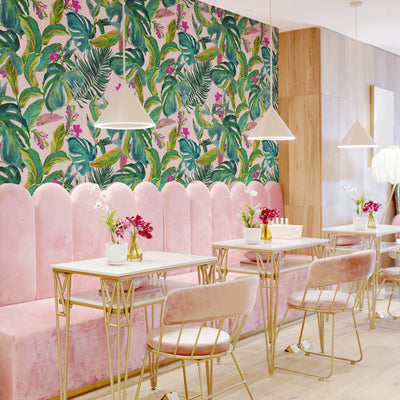 Bright Pink Tropical wall mural