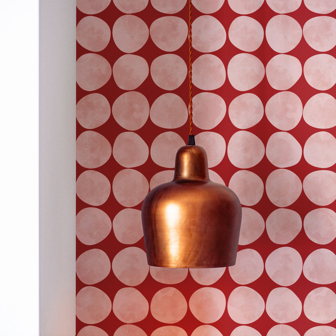 modern victorian chic pink circles pattern removable wallpaper