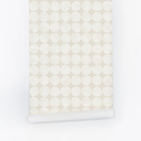 neutral color circle pattern removable wallpaper