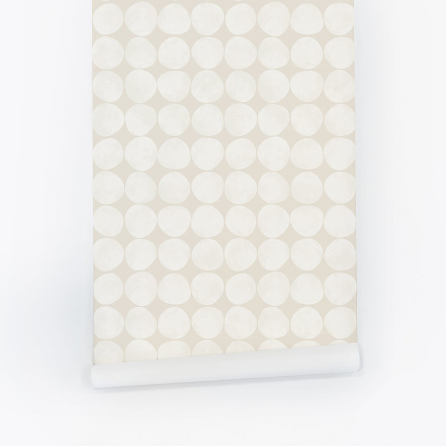 neutral color circle pattern removable wallpaper