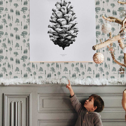 Vintage forest design wallpaper