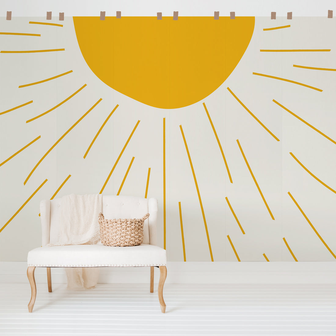 Desert sun wall mural for kids room interiors