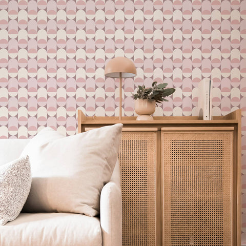 Pink Mini Retro Design Wallpaper
