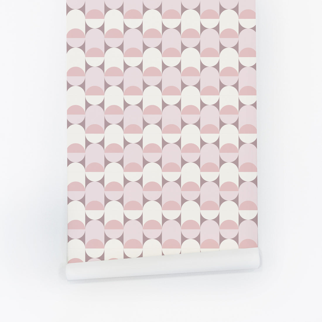 pastel pink retro inspired geometric removable wallpaper