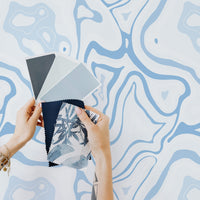 light blue quartz inspired wallpaper design