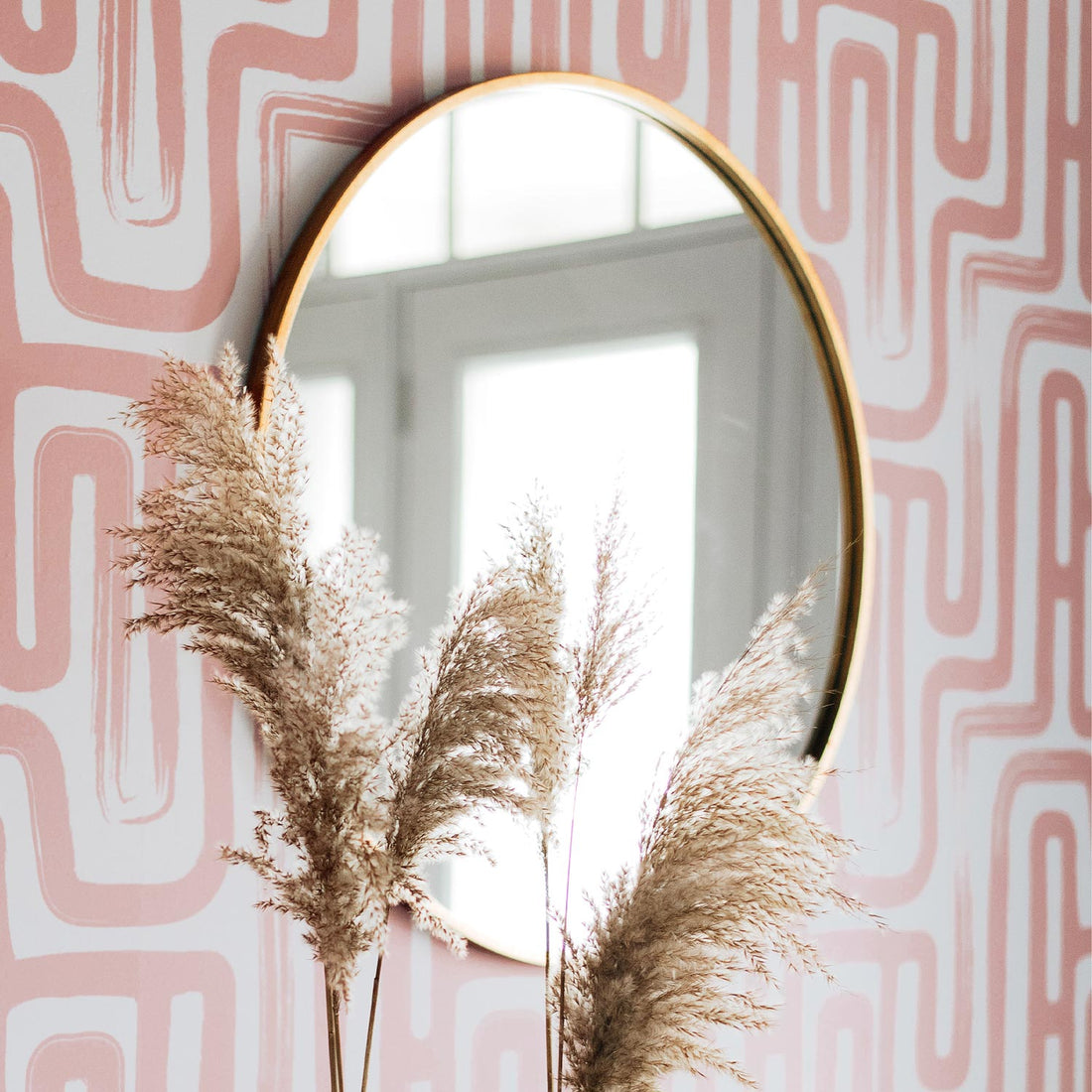 pink line wallpaper for home interior