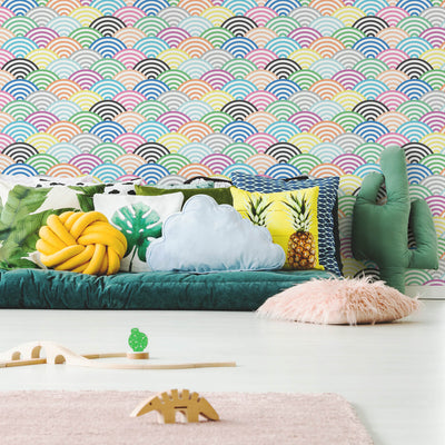 Colourful scallop wallpaper
