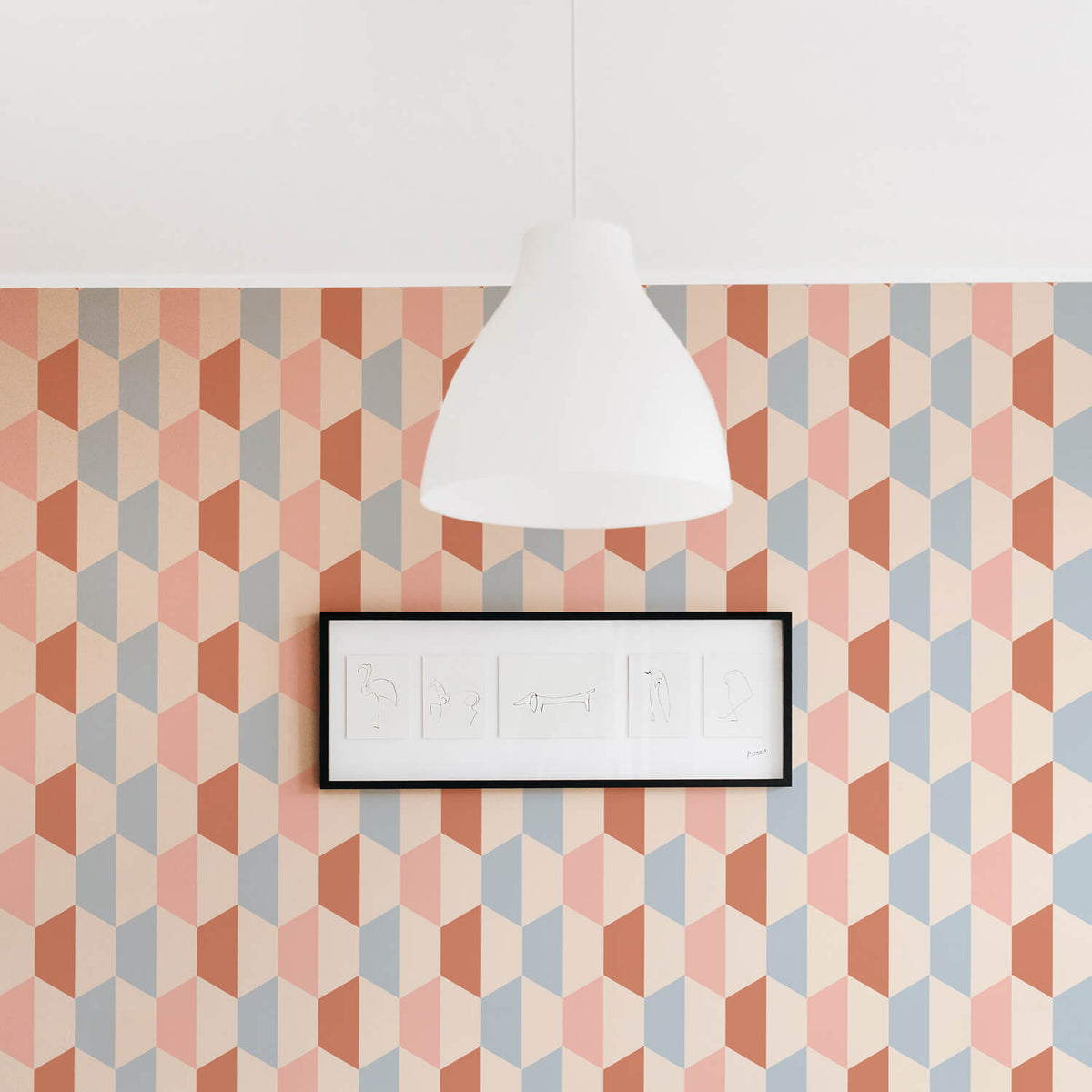 Wallpaper Geometry Patterns Indesign Retro-geïnspireerd zelfklevend behang met geometrische patronen ...