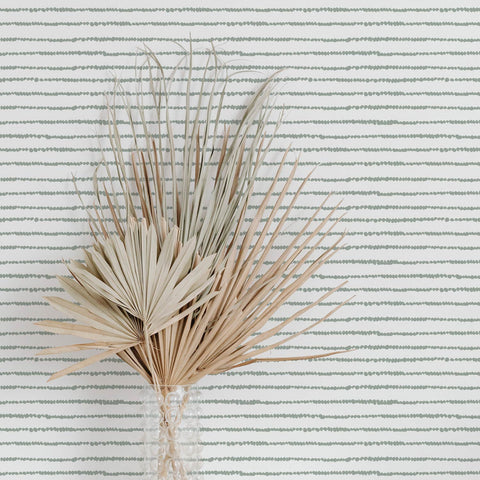 Green Dotted bohemian style wallpaper