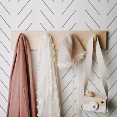 Grey delicate herringbone nursery wallpaper