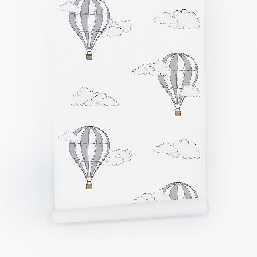 tiny air balloon print wallpaper for small kids bedroom