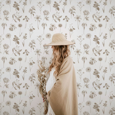 Vintage floral design wallpaper