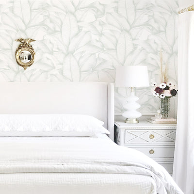 Sage Green Banana Leaf Wallpaper