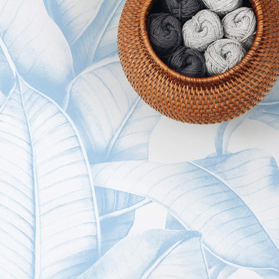 Light Pearl Blue Banana leaf wallpaper