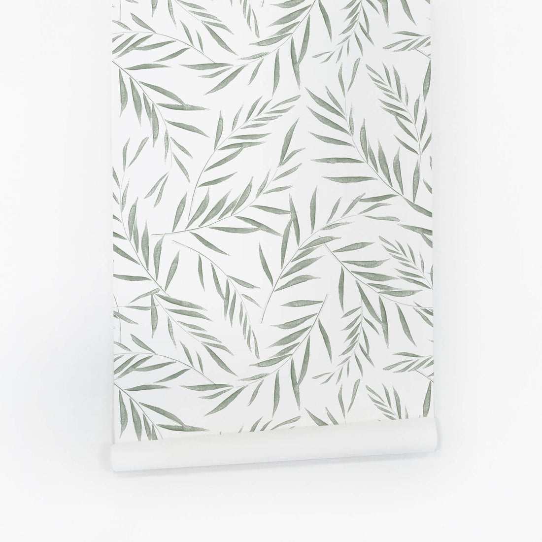 Light green olive tree leaves removable wallpaper by Livettes