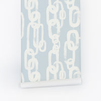 chained removable wallpaper design in blue 