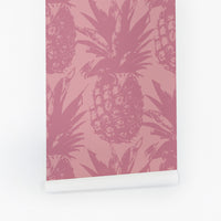 Pink pineapple design removable wallpaper