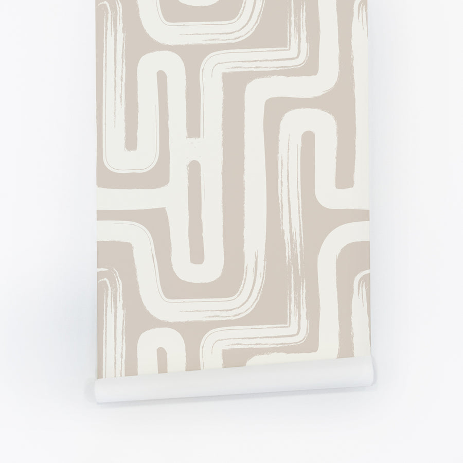 maze inspired removable wallpaper with lines