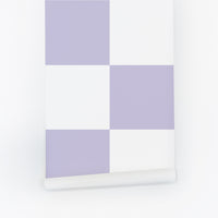 lavender color big checkers wallpaper pattern 