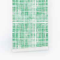 bright green check removable wallpaper