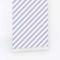 pastel purple diagonal stripes removable wallpaper
