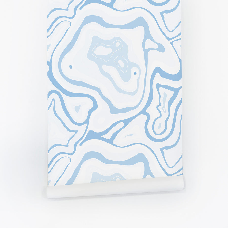 blue gemstone inspired removable wallpaper design