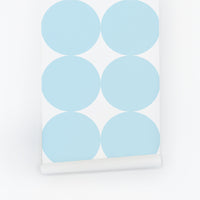 big light blue circles inspired wallpaper design peel and stick