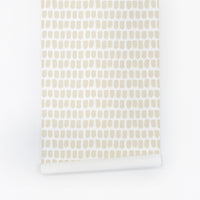 tiny brush effect speckles print wallpaper in neutral beige color
