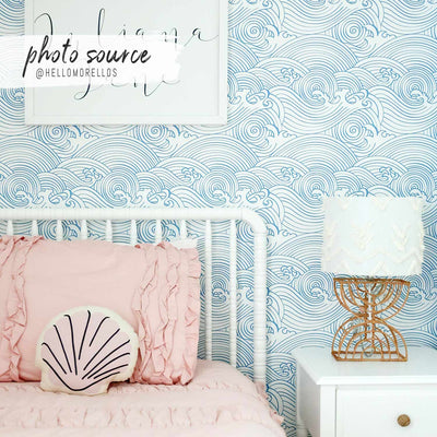 Waves pattern nursery wallpaper