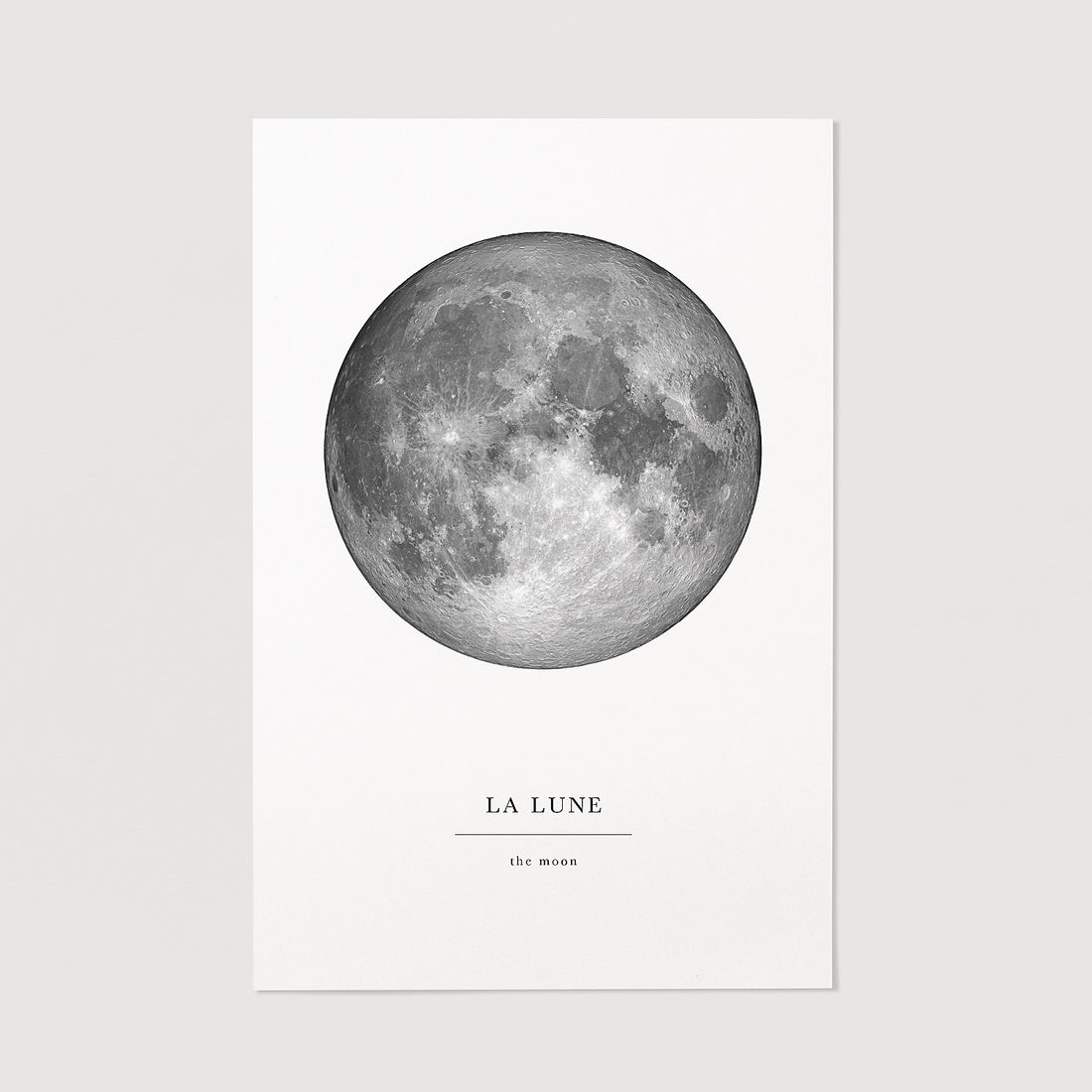 moon print wall art poster in black and white