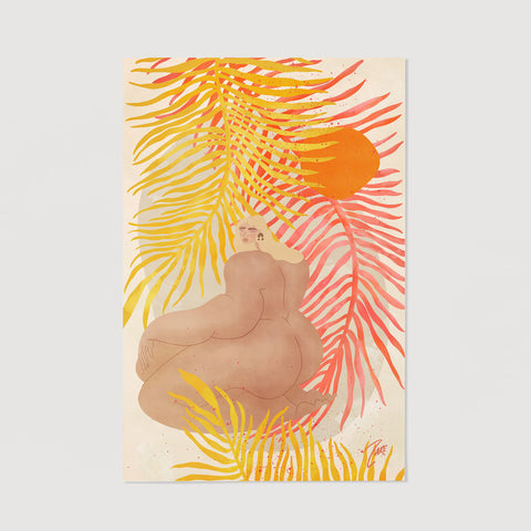 Sunrise Surfing Art Print Poster
