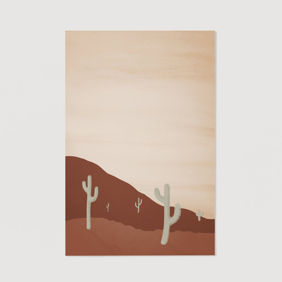 Cactus in desert painting poster