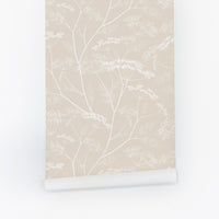 beige vintage floral removable wallpaper