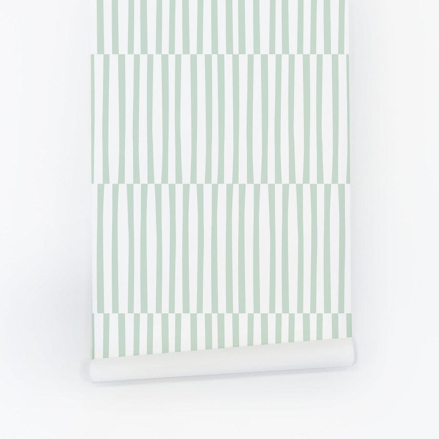 mint green vertical lines removable wallpaper