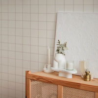 elegant checkered wallpaper in neutral colors for living room
