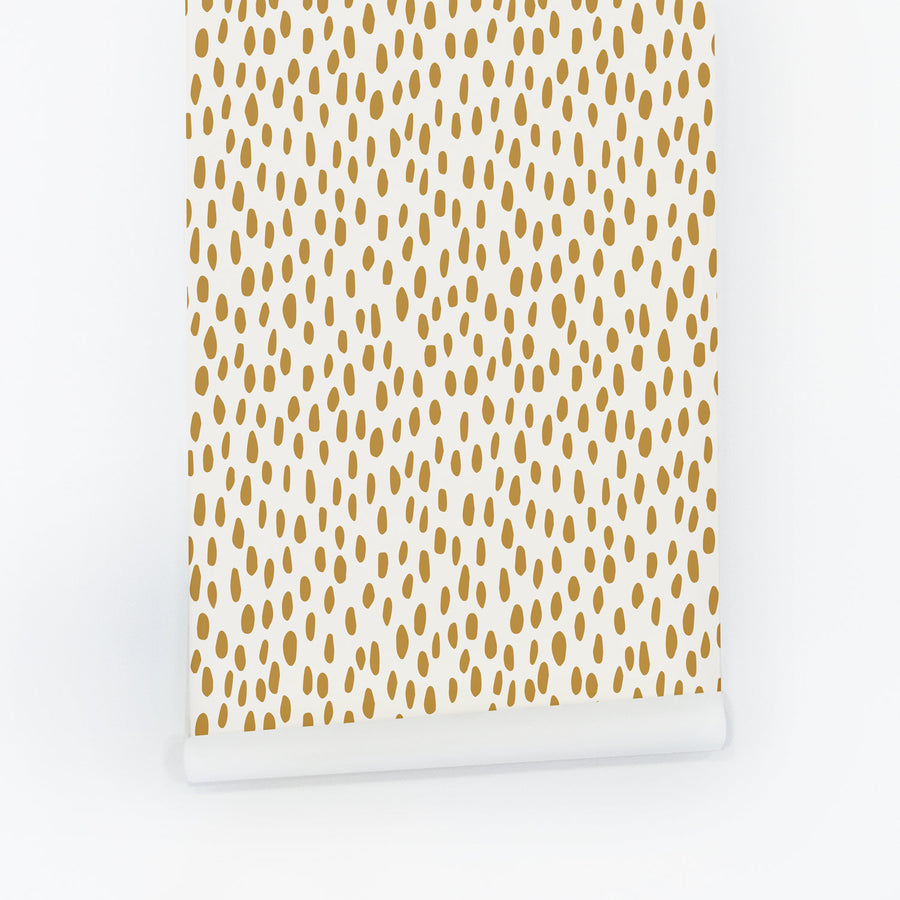 faux gold small dots pattern removable wallpaper