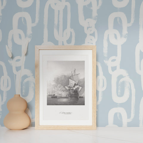 Light Blue Chain Pattern © Wallpaper