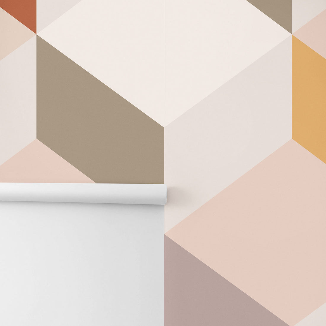 close up cube removable wallpaper in pastel colors