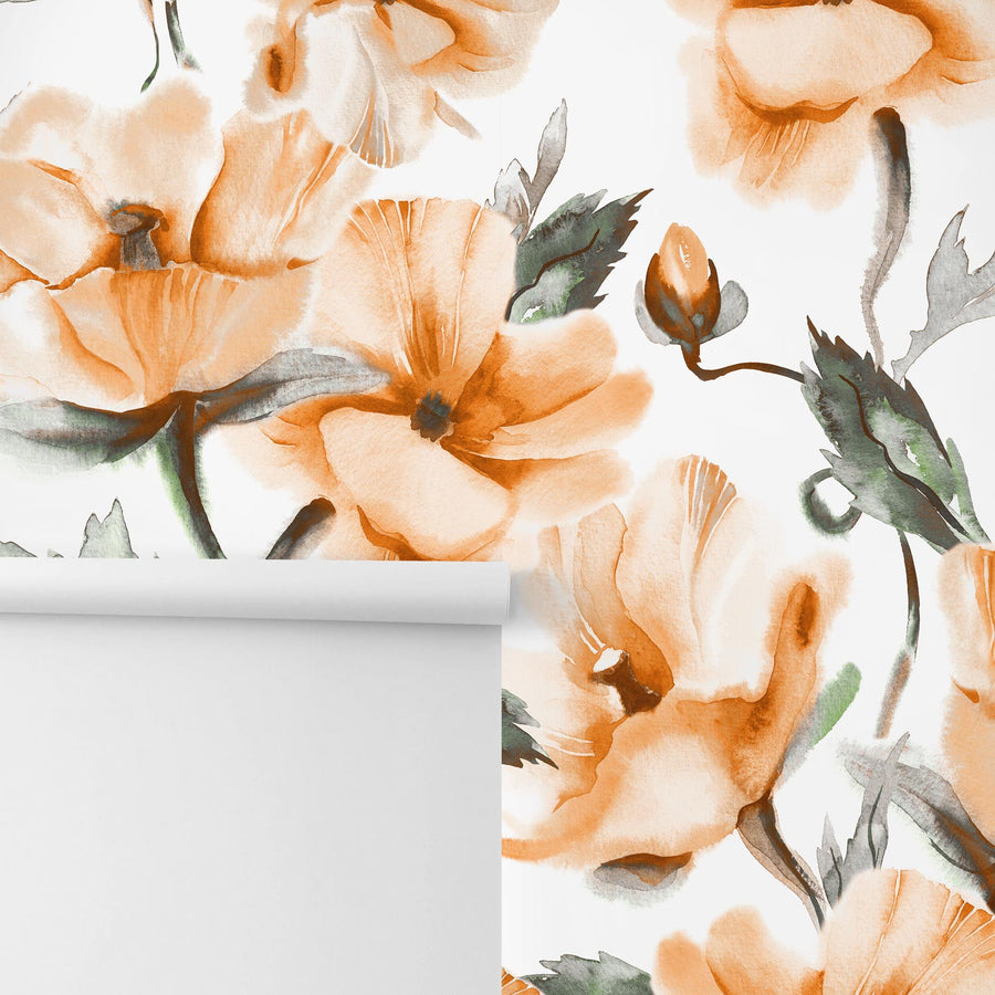 Soft floral design removable wall mural